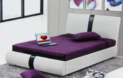 furniture used double bed white leather bed pu double bed