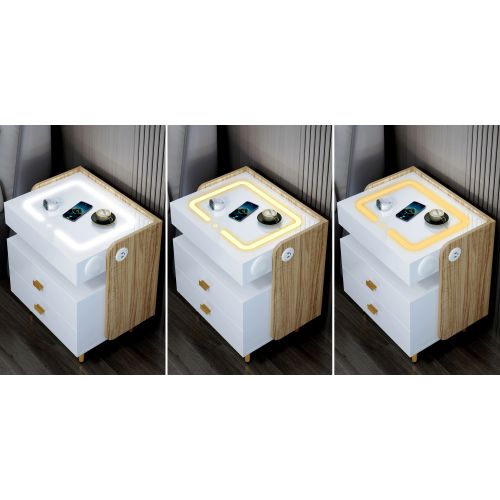 میز خواب LED هوشمند با شارژ بی سیم و بلندگو