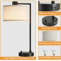 Fully Adjustable USB Port Nightstand Lamp for Office