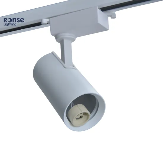 RONSE Single Connector Track Light Holder Base for Dimming LED Cylinder Track Light with Two-Wire DALI