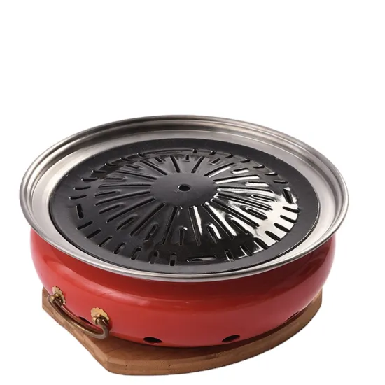 New Design Charcoal Cast Iron Stainless Steel Barbecue Grill with Handles for Restaurant Stove