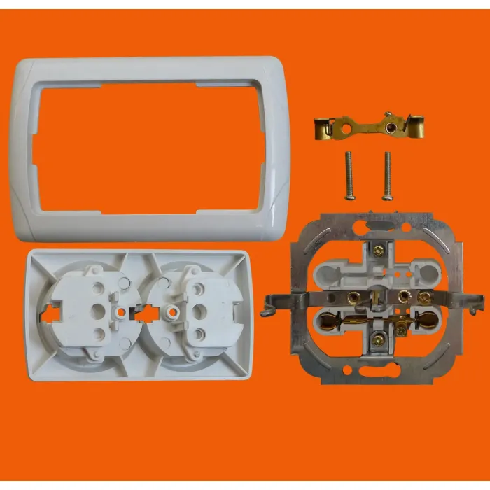 Soket Dinding Ganda Flush Mount Gaya Eropa F3210