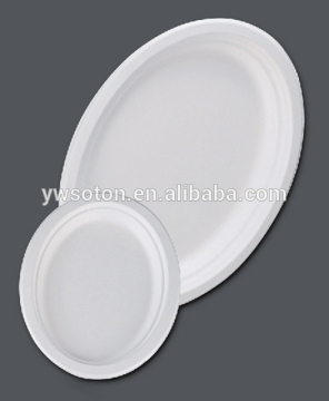 Bagasse Plate/Biodegradable Tableware/Sugarcane pulp bagasse food plate Various sizes and biodegradable