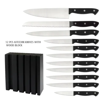12 PCS KITCEHN KNIFE WITH BEECH WOOD BLOCK