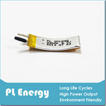 Silicone Bluetooth Bracelet Lipo Battery 3.7V 43mAh