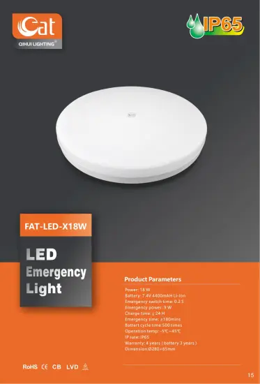 Round 18WLED emergency ceiling light