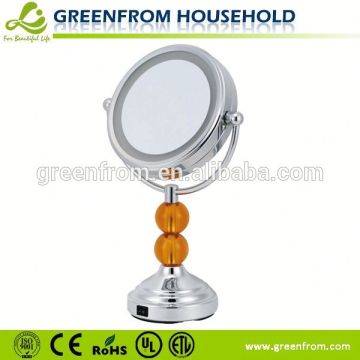 6 Inch Double Sides Faux Leather Mirror