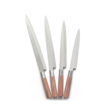 Faca de sashimi japonesa com alça de madeira rosa