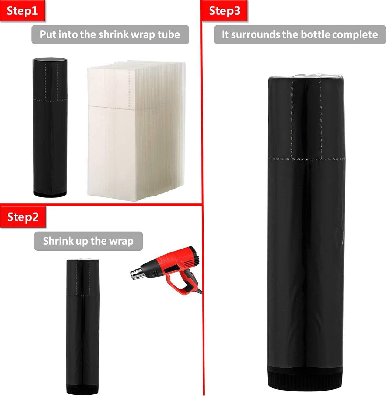 Clear PVC Shrink Wrap labels for Lip Balm Tubes with T-perforation Easy to get off