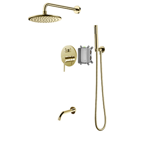 Brushed Nickel Brass Shower Faucet With Temp Control
