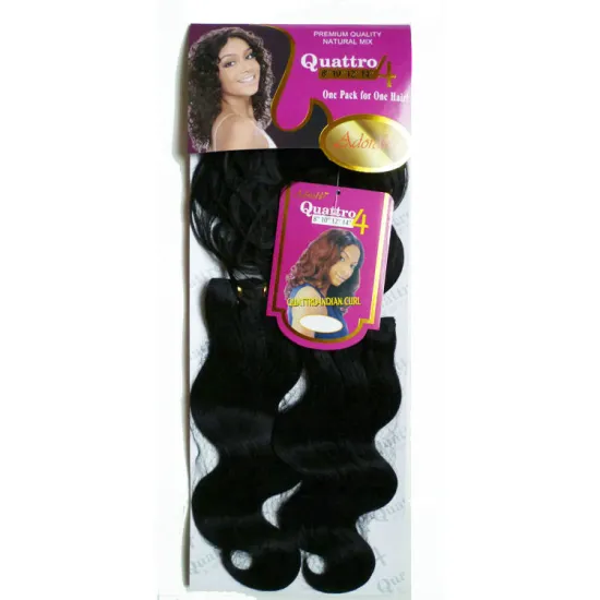 Wholesale Cheap Quattro Indian Curl 4pcs Synthetic Hair wtih Fringe 8" to 14" in a pack
