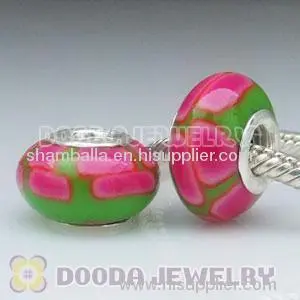 925 Sterling Silver Double Cores Charm Jewelry Polymer Clay Fimo Beads 