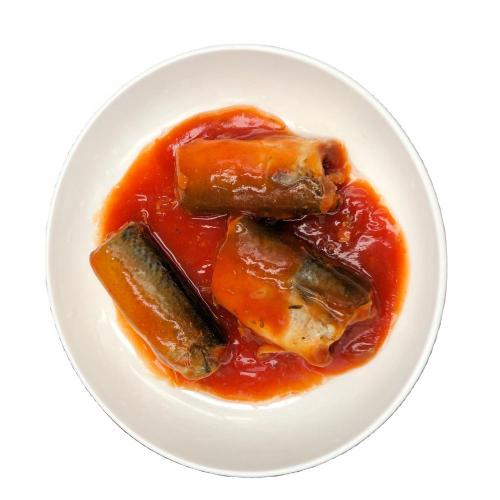 Peixe de cavala em conserva no atacado em tomate 425g