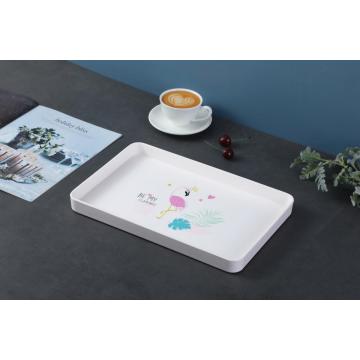 plastic rectangular serving tray with print