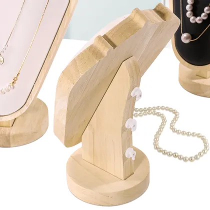 Bamboo and Wood Necklace Display Stand for Jewelry Packaging & Display