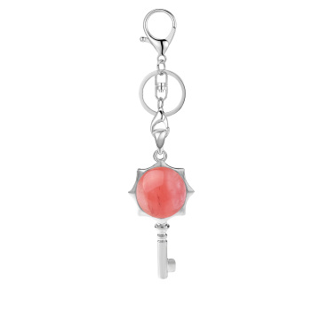 Cabes rondes à quartz en alliage argenté Clé de porte-clés de porte-clés de porte-traits