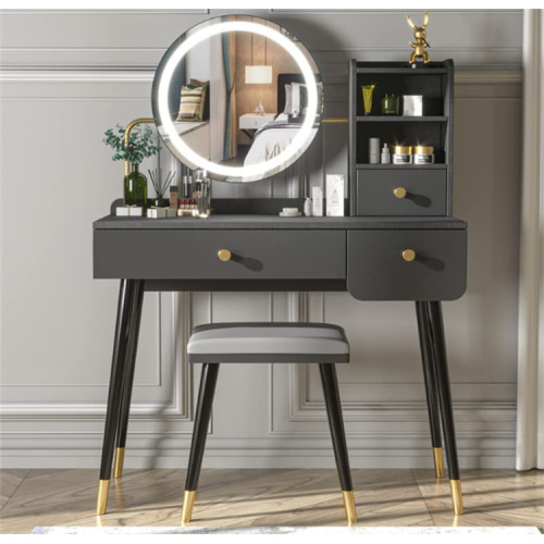 Dressing Table Set with Touch Screen LED Mirror