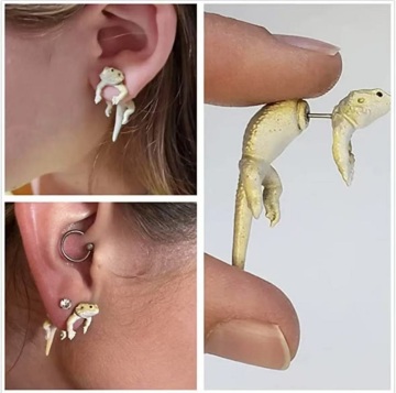 Funny insta inspired resin lizard stud earrings