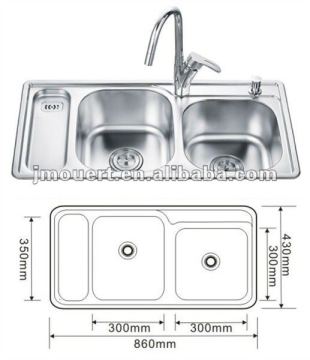 OF-8643A Stainless Steel Double Bowl Kitchen Sink aluminium sink