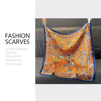 DomoHao Retro Fresh Sunscreen Silk Square Scarf