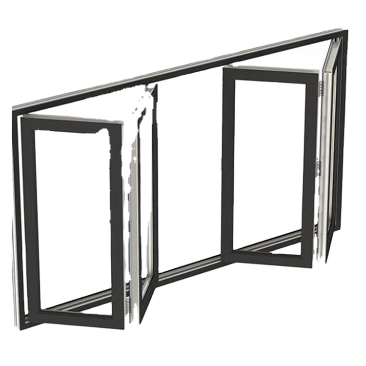 Janela de vidro dupla de alumínio horizontal bifold