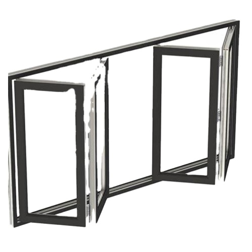 Ventana de vidrio de doble templado de aluminio horizontal por parte