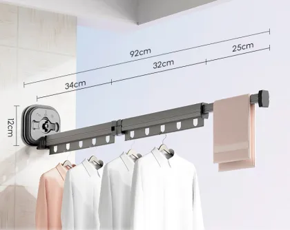 Aluminum Clothing Drying Rack: Non-Slip, Foldable, and Suction-Fixed Balcony Clothes Rod