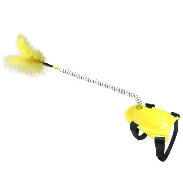 Cat Teaser Stick Colorful Feathers Toy