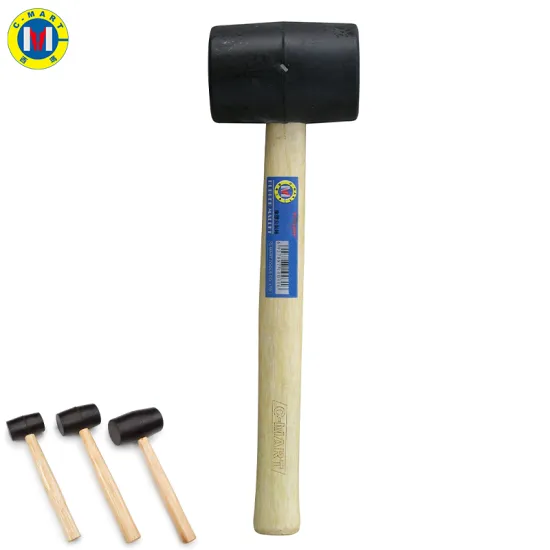Professional C-Mart 12 oz Floor Ceramic Tile Rubber Mallet with Double Faced Head and Wood Handle for Easy Operation