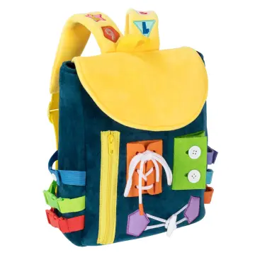 Diy Montessori Busy Board Toy: Sensory Educational Activities for Toddler Backpack with Buckles