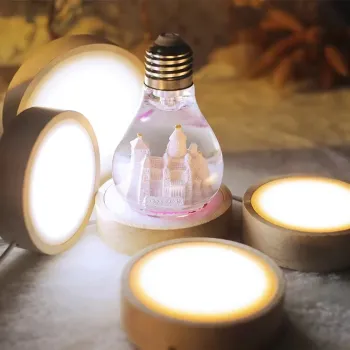 Wooden LED Light Rotating Display Stand
