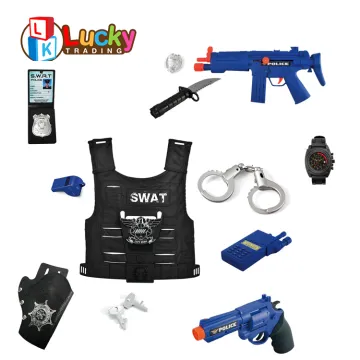 Lucky Toys Police Combination Toy, Swat Body Armor, and Plastic Pretend Play Gun Set: Hot Selling Kids Action Toy