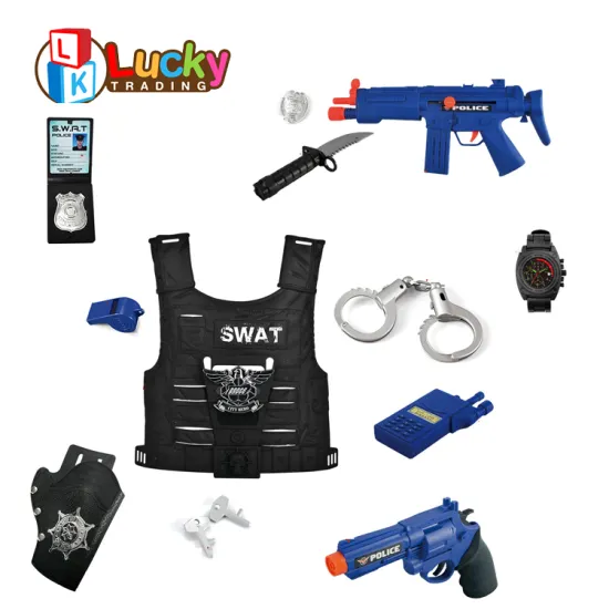 Lucky Toys Police Combination Toy, Swat Body Armor, and Plastic Pretend Play Gun Set: Hot Selling Kids Action Toy