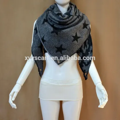 hangzhou factory new design double face cashmere triangle head scarf