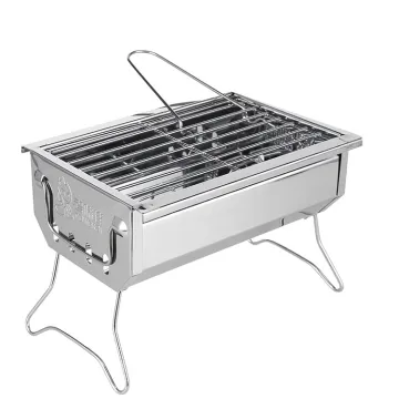 Folding Portable Barbecue Charcoal Grill Stainless Steel Mini  Camping Picnic Outdoor Bbq Grills