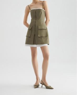 Handmade Tassel Edge Camisole Short Skirt