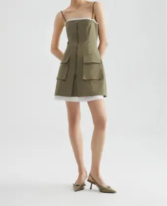 Handmade Tassel Edge Camisole Short Skirt