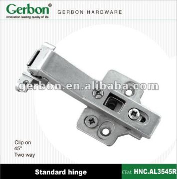 45 degrees hinge for aluminium frame