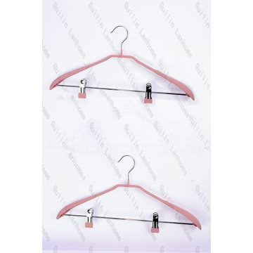 Anti-slip Matt Finish Metal Hangers with Two Clips