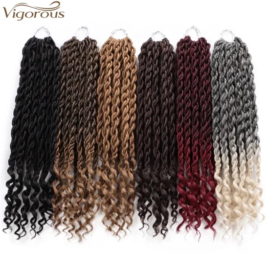 Vigorous High Temperature 14 Inch Crochet Hair Box Braids Curly Ends Ombre Synthetic Hair Extension For Black Women