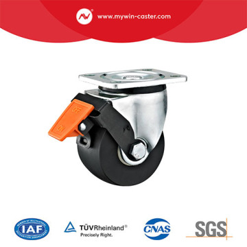 125MM Extra heavy duty Low gravity Nylon Plate Swivel Double ball bearing Wheel Caster With Brake