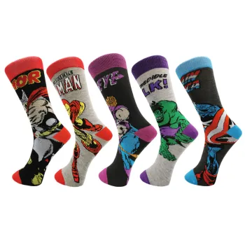 Popular Wholesale High Quality Combed Cotton Jacquard Logo Socks Anime Funny