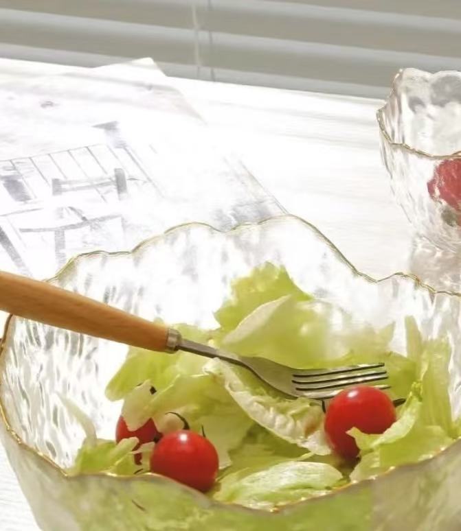Elegant Frosted Glass Fruit Salad Bowl with Premium Feel