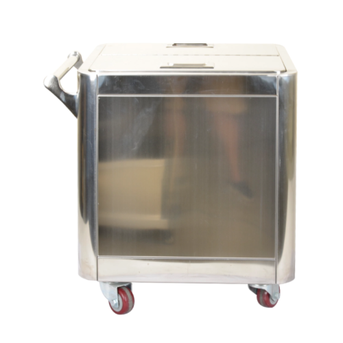 Storage Trolley on Wheels for Kitchen Stainless steel flour wagon with handle Factory