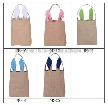 Stocked Easter burlap gift bunny bag with Ears                        
                                                Quality Choice