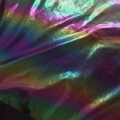 Pelle sintetica PU metallizzata arcobaleno moda per borsa