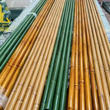 Simulated Slub Bamboo Wood Grain Aluminum Tube Pipe
