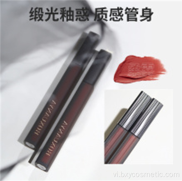 Bán hàng đầu màu đen satin môi satin men