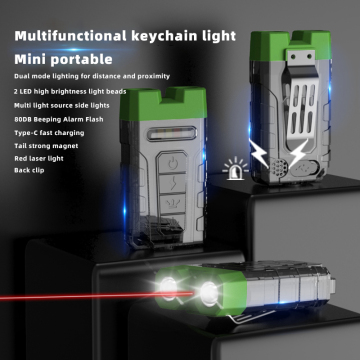 13 Mode 1000 Lumens Keychain Taktik El Feneri - Açık Hava Sporları ve Kampı için Su Geçirmez Mini LED El Feneri