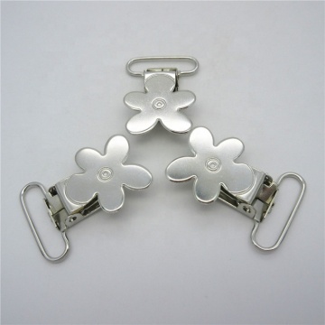 Factory Supply 25mm 1.0 Inch Nickel-Free Flower Shaped Baby Suspenders Clips